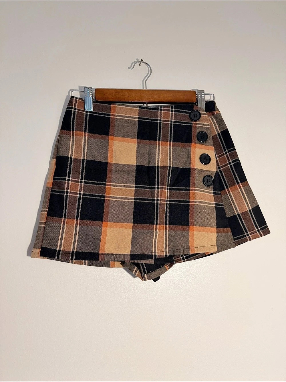 Forever 21 Plaid Skort in Brown & Black Size Small NWT
